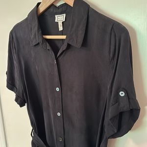 Mo:Vint New York Black Short Sleeve Shirt Dress